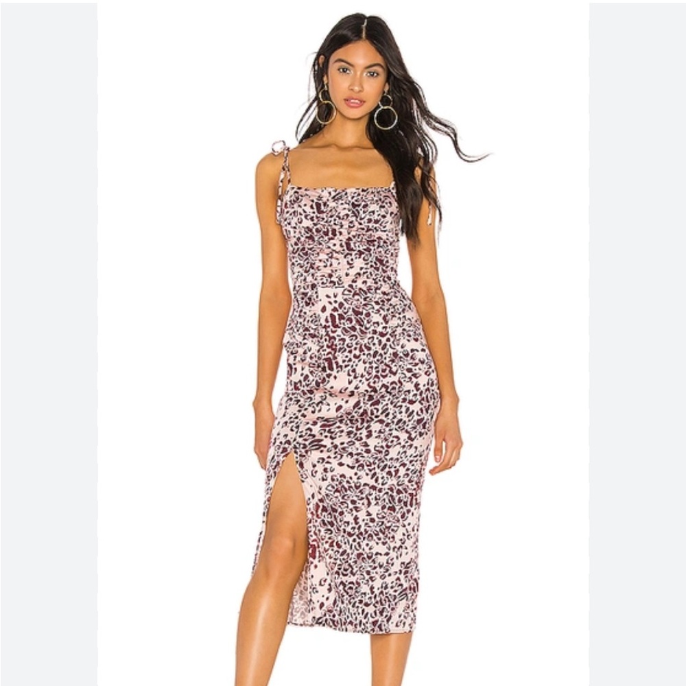 Free People show stopper midi dress pink
